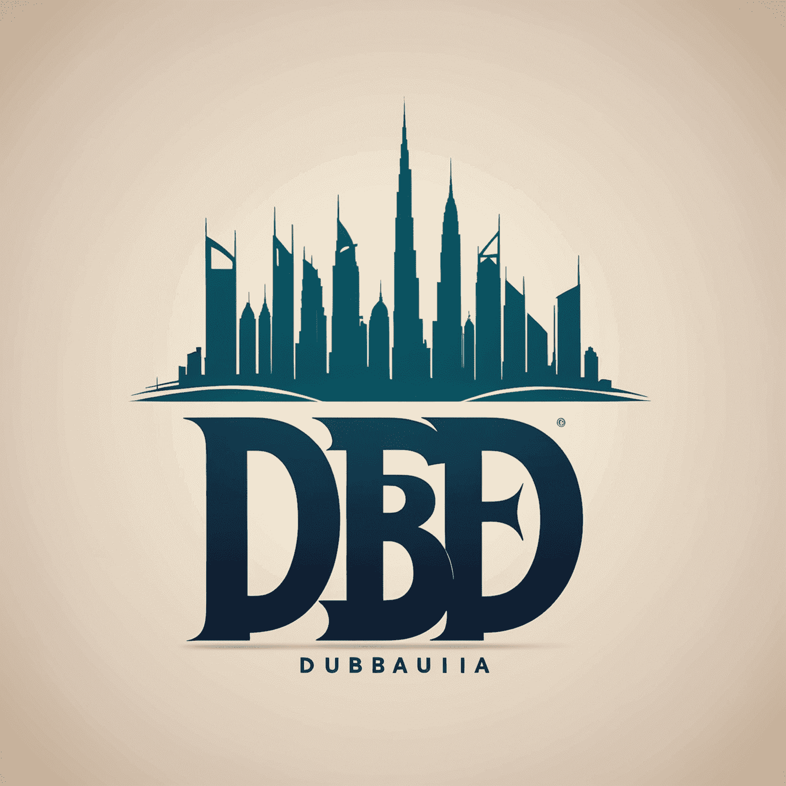 DIB Logo - Stylized letters DIB with a skyline silhouette of Dubai