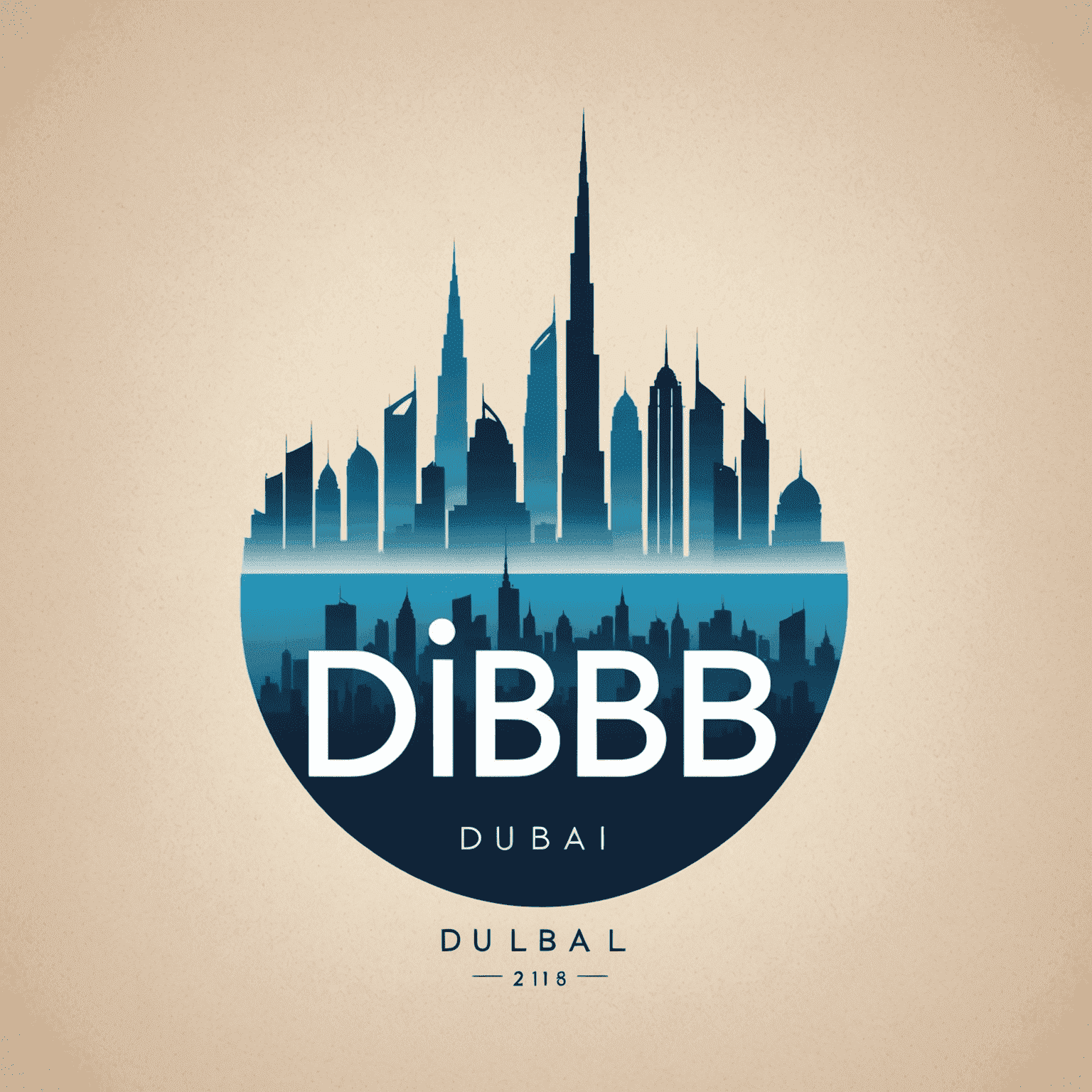 DIB Logo - Stylized letters DIB with a skyline silhouette of Dubai