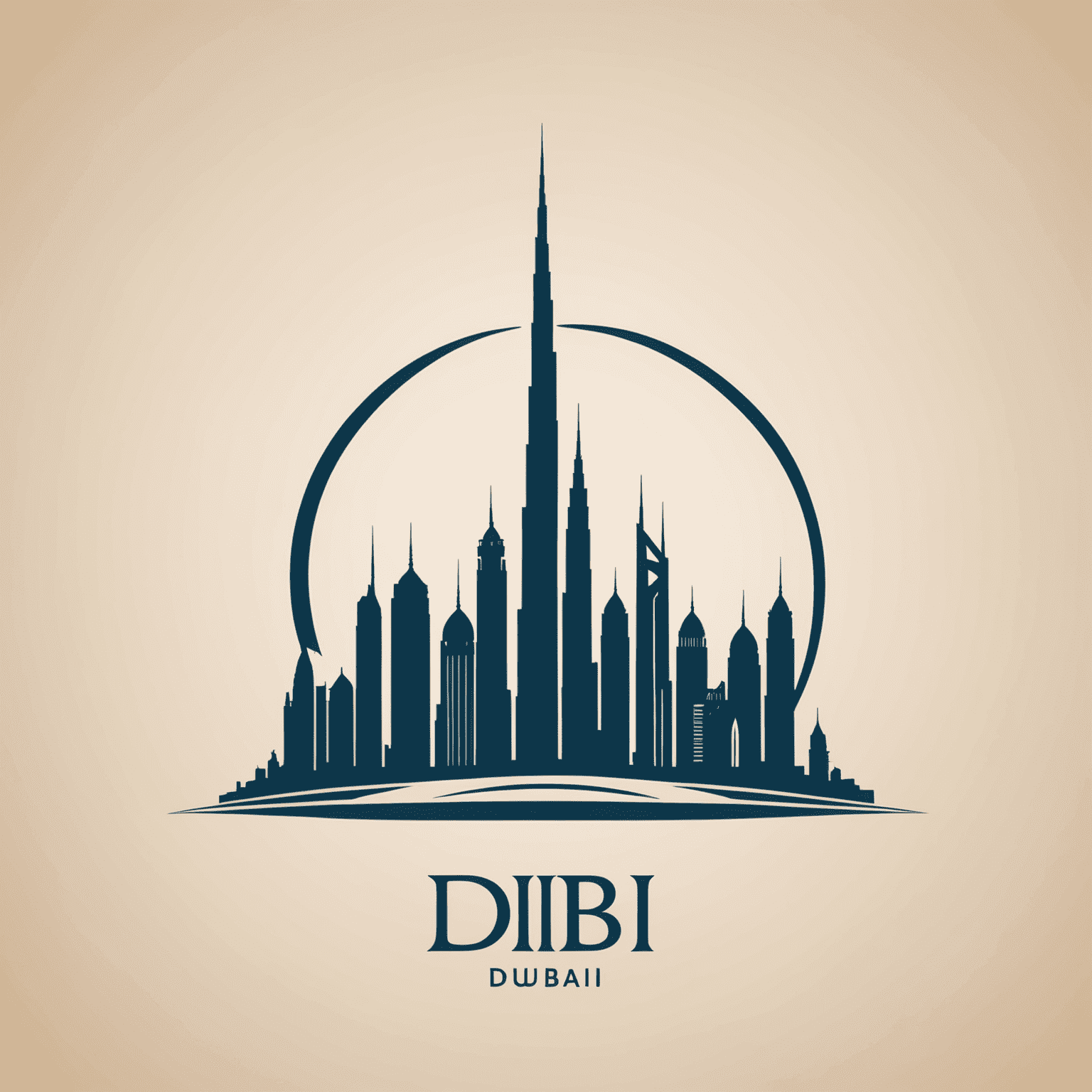 DIB Logo - Stylized letters DIB with a skyline silhouette of Dubai