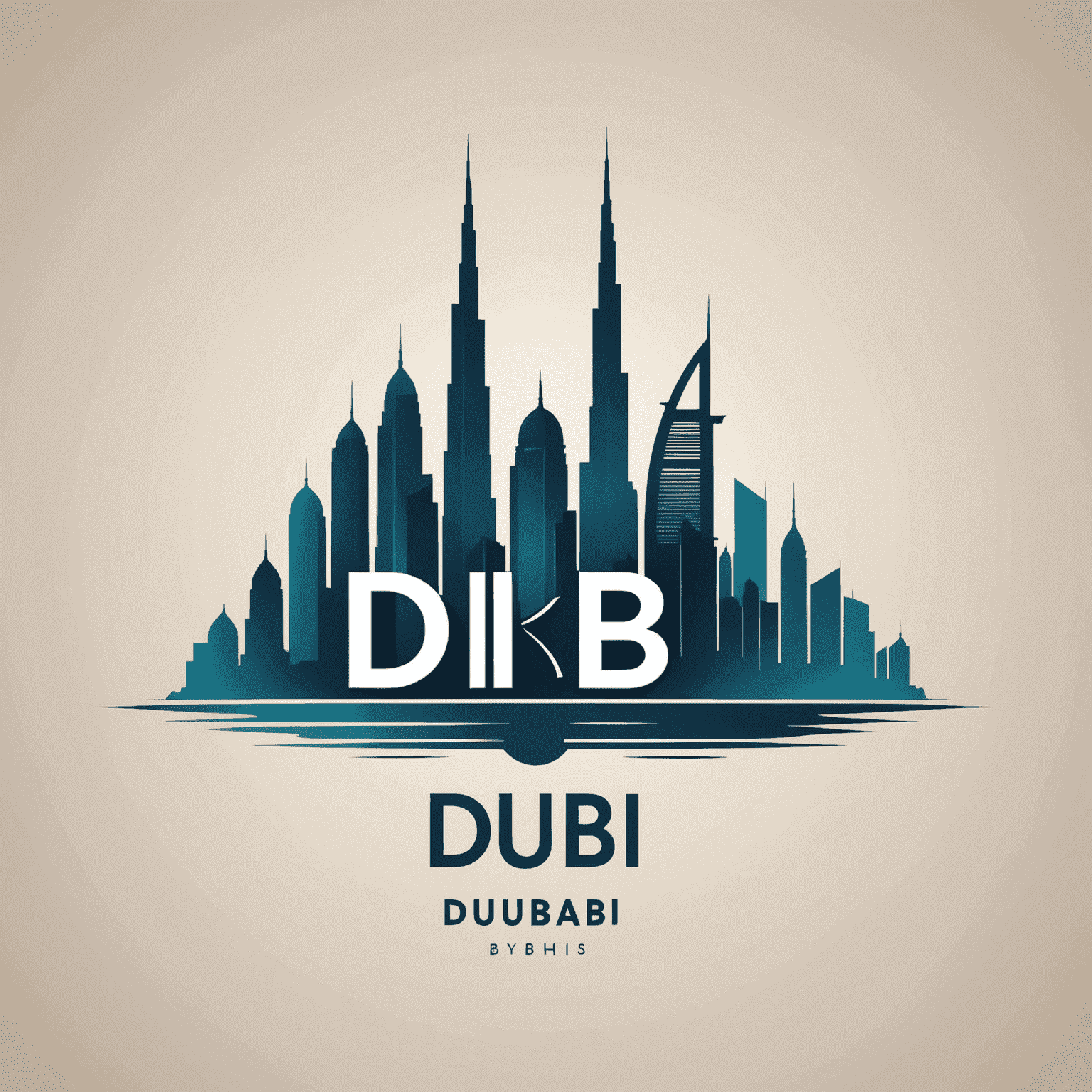 DIB Logo - Stylized letters DIB with a skyline silhouette of Dubai