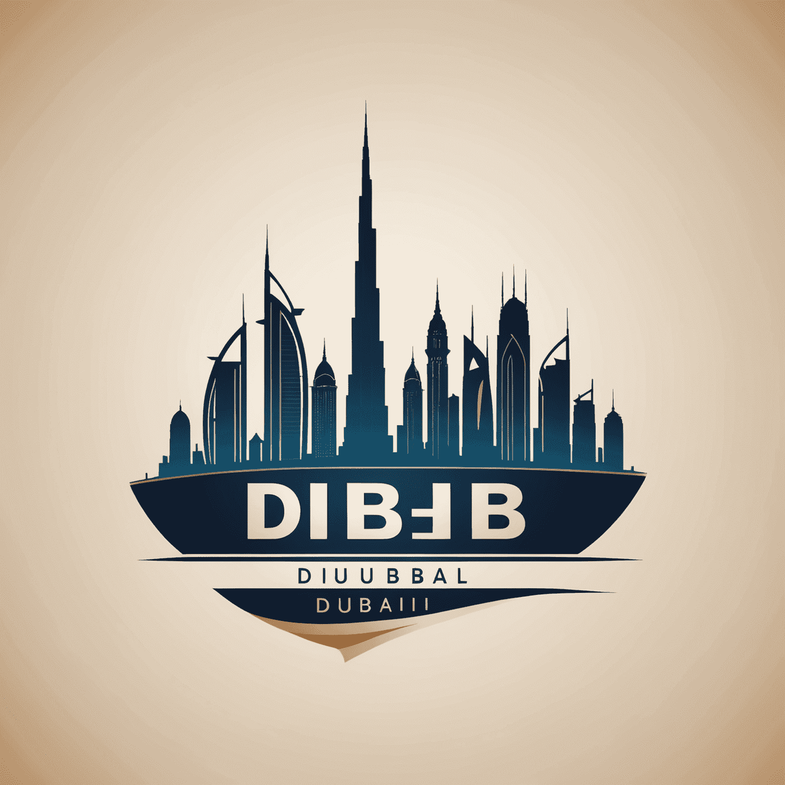DIB Logo - Stylized letters DIB with a skyline silhouette of Dubai