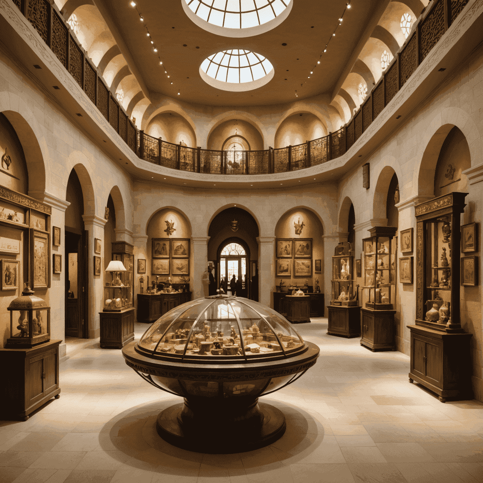 360-degree view of Dubai Museum interior with traditional artifacts and displays